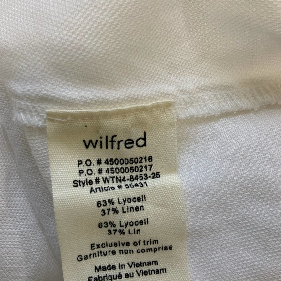 Wilfred White Linen Blend Trapeze Dress with Raw Hem Sleeveless sz S - Picture 8 of 9